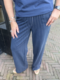 Enjoy Pantalon Krijtstreep Navy 410876
