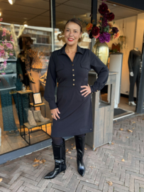 Triple Nine Jurk Button Black 51810