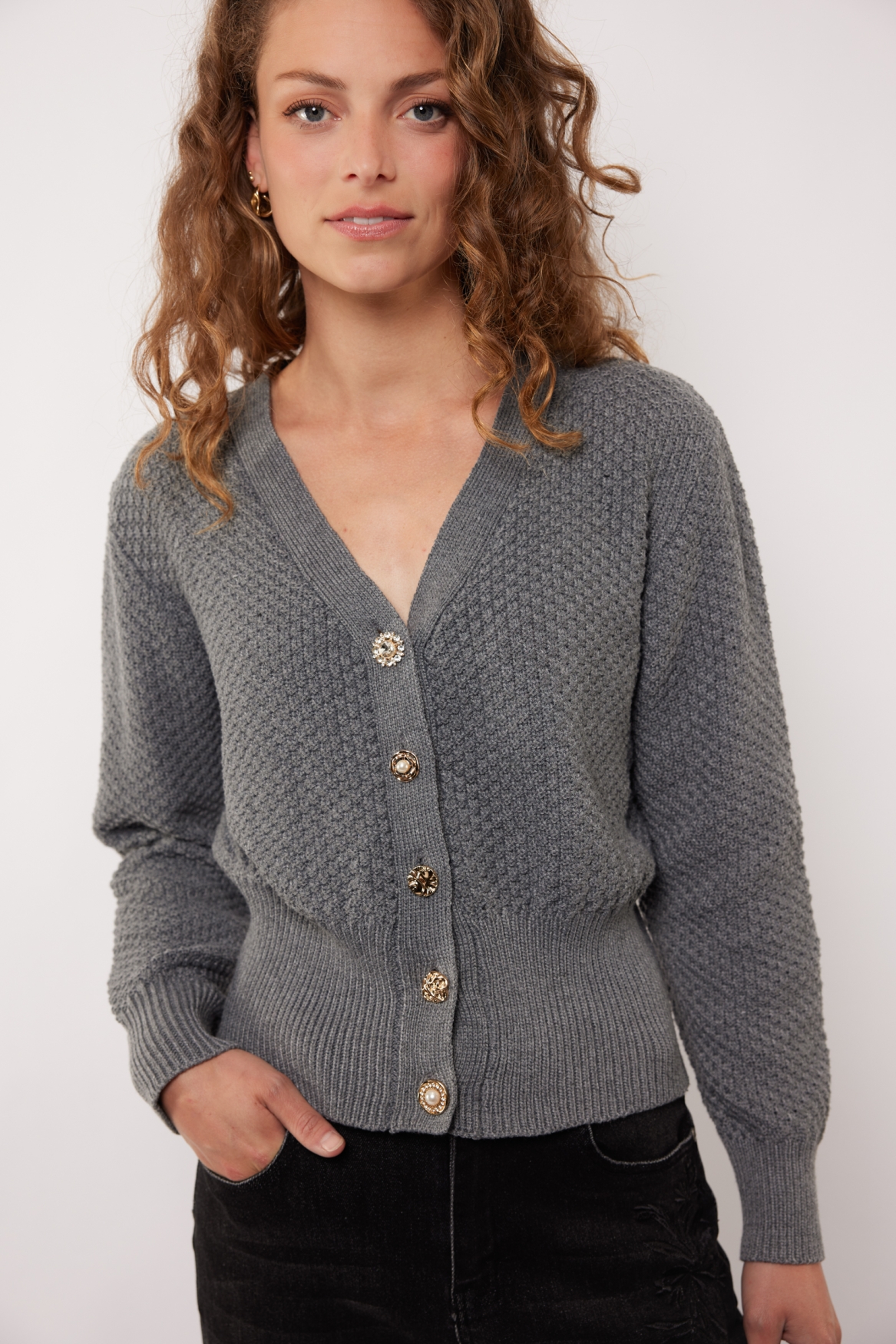 G-Maxx Dolores Knit Cardigan Dark Grey