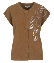 C&S Vaski Knit Gilet Dark Walnut