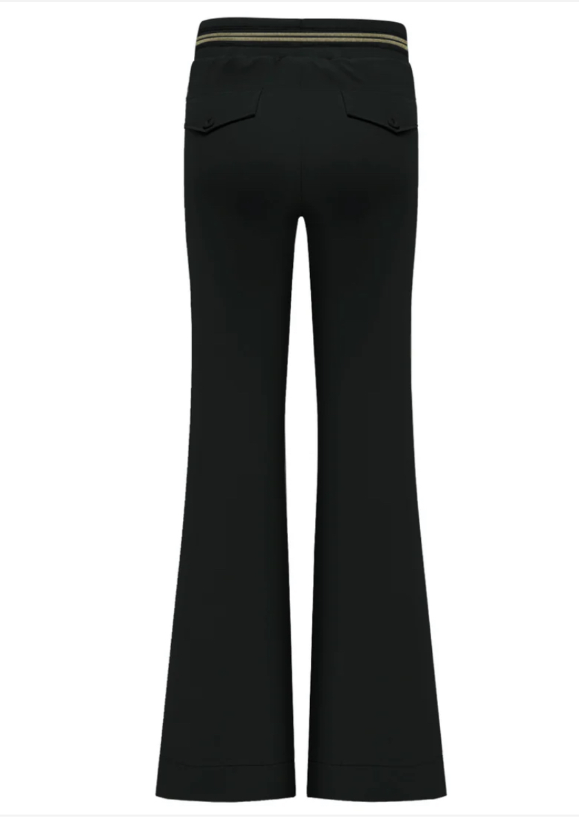 Triple Nine Flare Broek Gold Rib Belt Black 2304