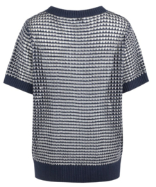 C&S Annabelle Knit Top Navy/Silver
