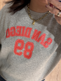 Azzurro San Diego Sweater Grijs/ Oranje