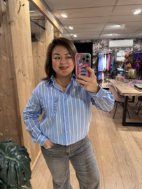 Azzurro Ruffle Blouse Lichtblue