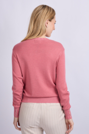C&S Kamaria Knit Pullover Slate Rose