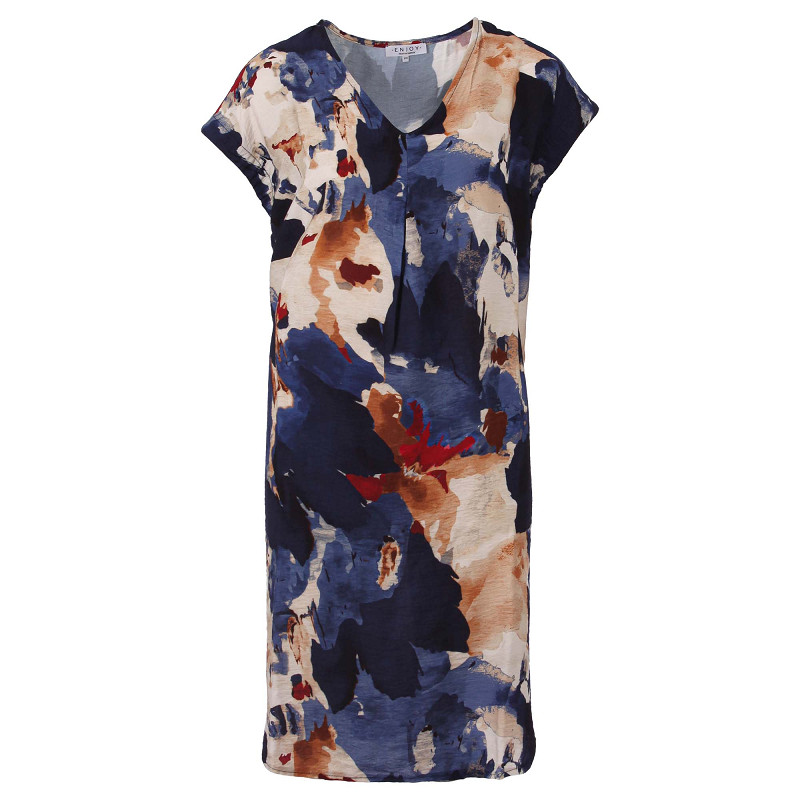 Enjoy Bloemen Jurk Indigo 503194