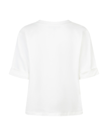 Red Button Terry Sweater Chestprint Offwhite/Darkblue 4850