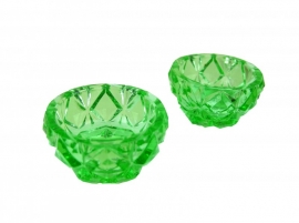 Mini schaaltjes groen kristal - set van 2
