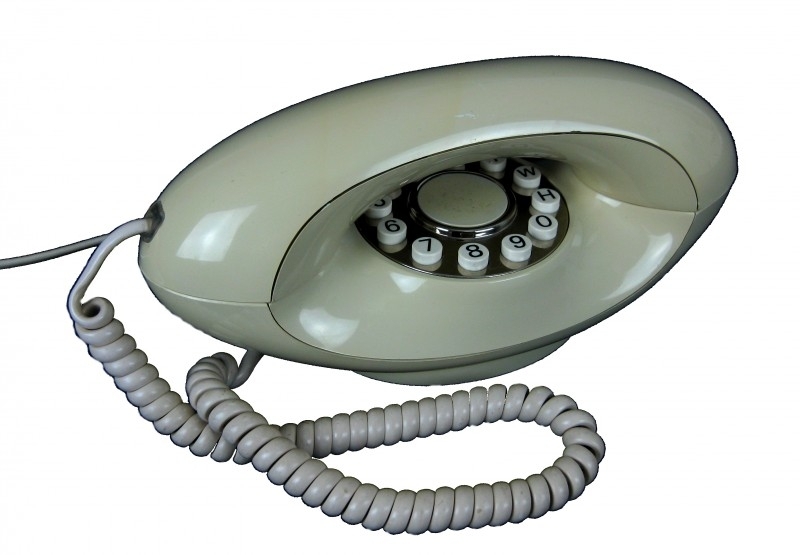 Ouderwetse ovalen telefoon
