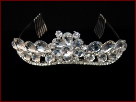 Tiara- Kroon met glas en Strass steentjes (629)