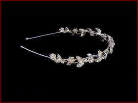 Diadeem- Tiara Bloemen met strass steentjes (602)