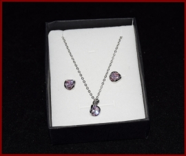 Ketting en oorbellen  met strass (850)