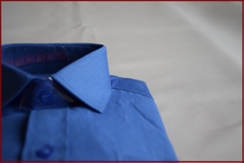 Jongens overhemd Luxe  stof Helder Blauw (261) Alléén nog maat 12 (152)