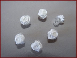 6 Haarklemmetjes met roosjes - Wit (459)