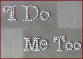 I DO en ME TOO (*) Schoenstickers Zilver - Wit - Roze - Blauw .