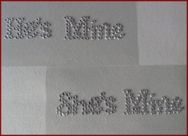 HE’S MINE en SHE’S MINE Schoenstickers Zilver - Blauw