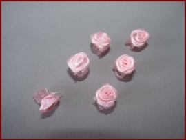 6 Haarklemmetjes met roosjes - Roze (459)
