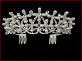 Kroon- Tiara met Parels en Strass (615)