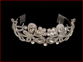 Tiara- Kroon met Glassteentjes en Strass (606)