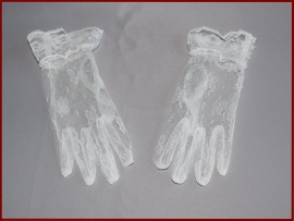 Handschoen van rekbaar kant ivoor (88)