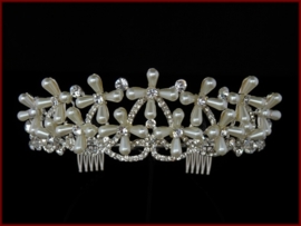 Kroon- Tiara met Parels en Strass (615)