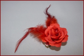 Haarbloem op haarklem Rood (456)