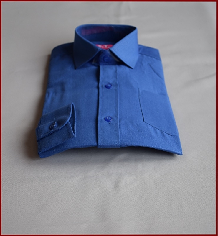 Jongens overhemd Luxe  stof Helder Blauw (261) Alléén nog maat 12 (152)