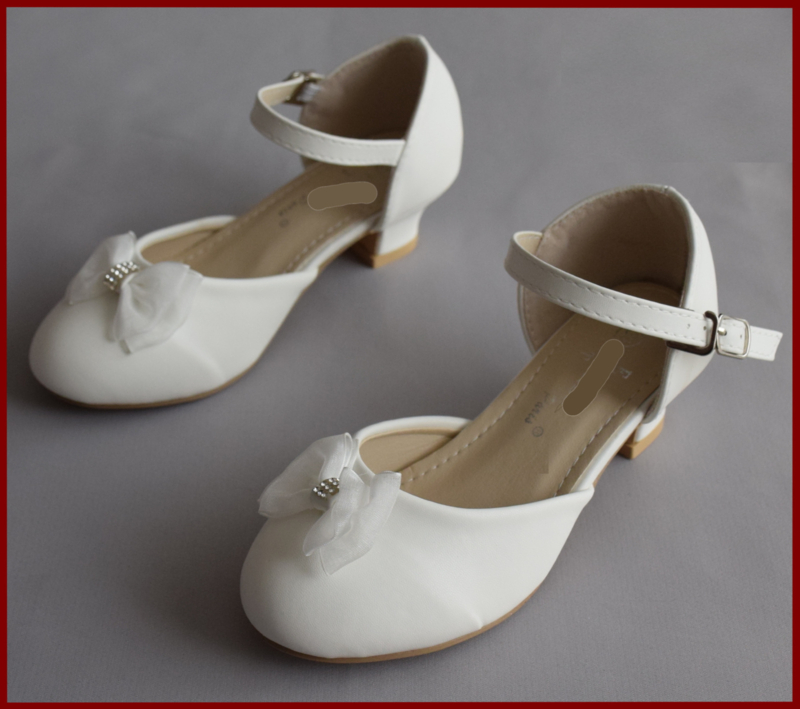 schoenen ivoor met strik/strass Maat 24 t/m (364) | Meisjes schoenen | Meyan Kinderbruidsmode