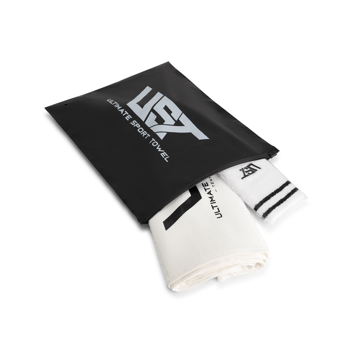 UST Sporthanddoek + Polszweetband - Tennis & Padel - Wit