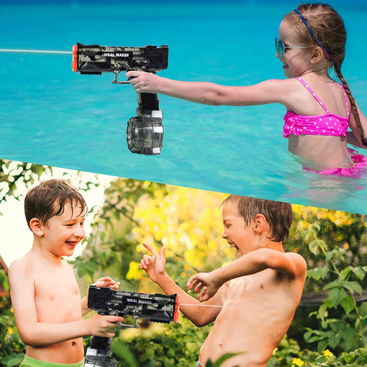 Elektrisch waterpistool met terugslag -  Groen