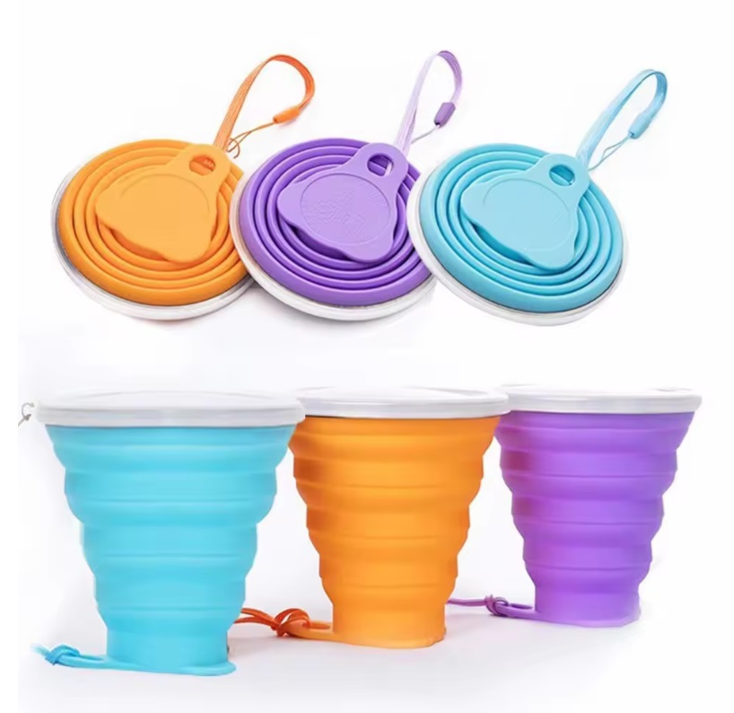 Handige opvouwbare bekers – Set van 4 - Kleur Oranje