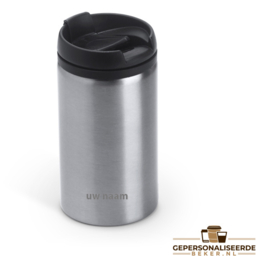 RVS Koffie To Go beker - Thermosbeker - 290 ml - Zilvergrijs - * GRATIS Personalisatie mogelijk*