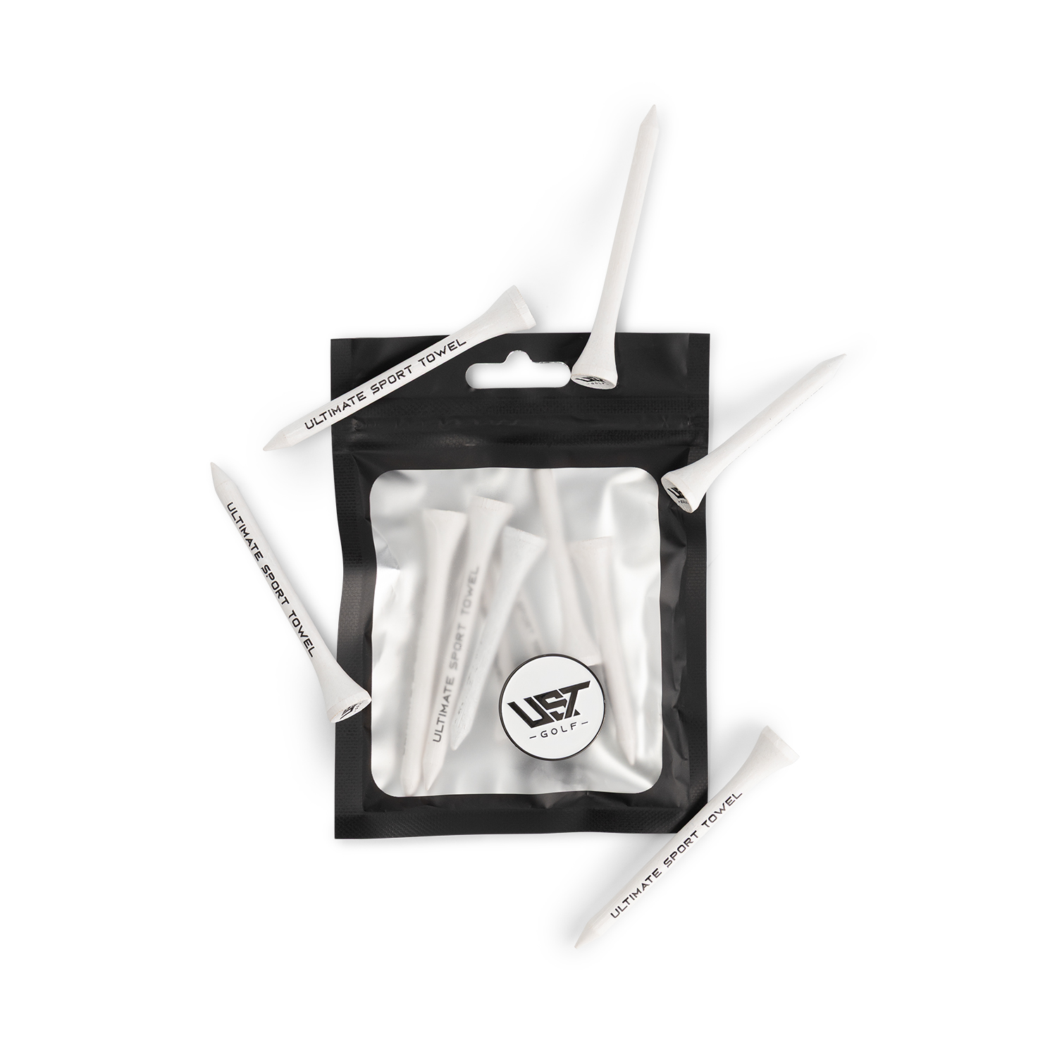 UST Golf handdoek - Geïntegreerde borstel - Ophang magneet - Grijs