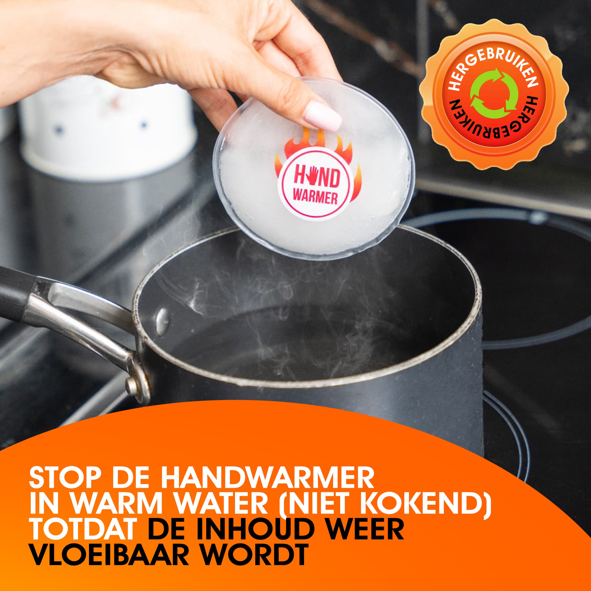 Herbruikbare Gel Handwarmer - HeatPad warmtepad – 40-54° graden – 15 á 20 minuten warm