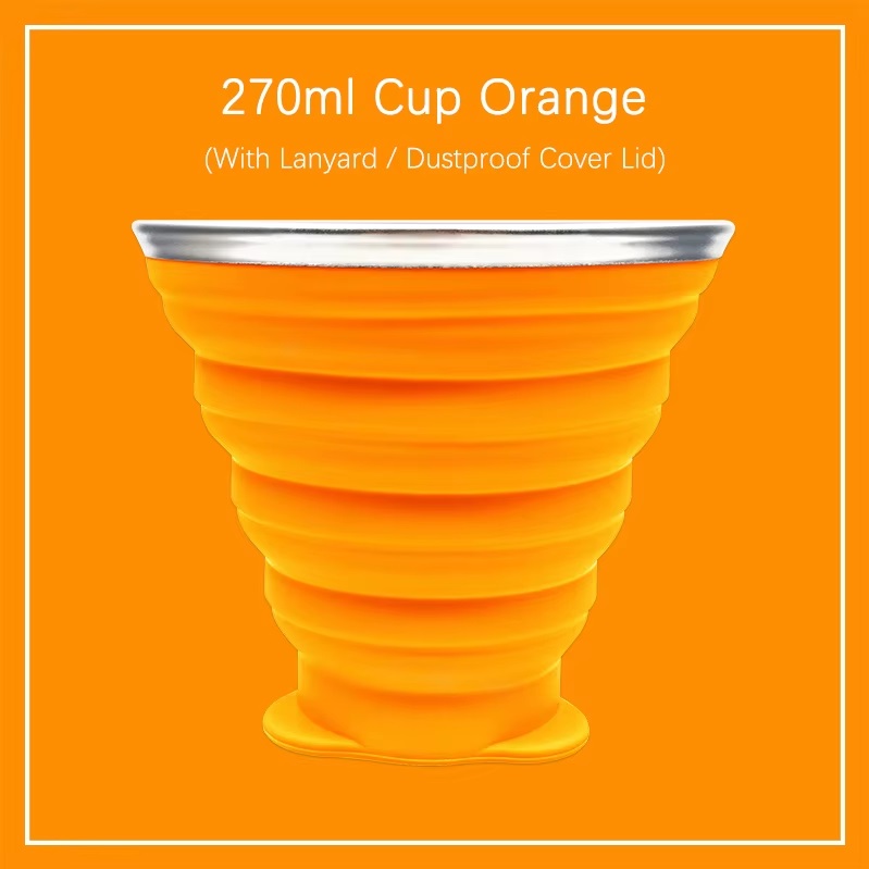 Handige opvouwbare bekers – Set van 4 - Kleur Oranje