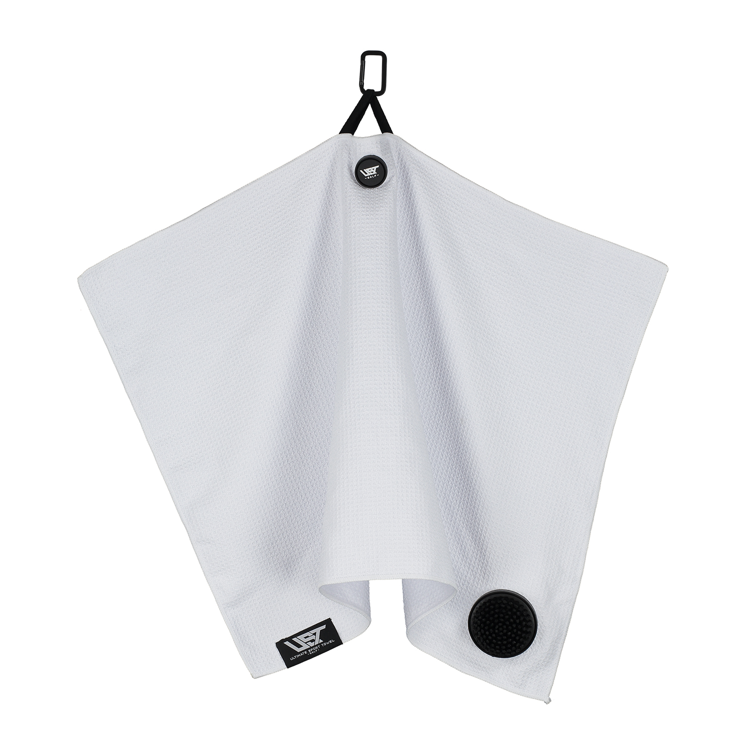 UST Golf handdoek - Geïntegreerde borstel - Ophang magneet - Wit