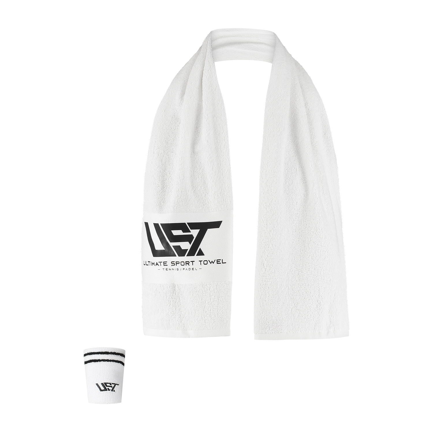 UST Sporthanddoek + Polszweetband - Tennis & Padel - Wit