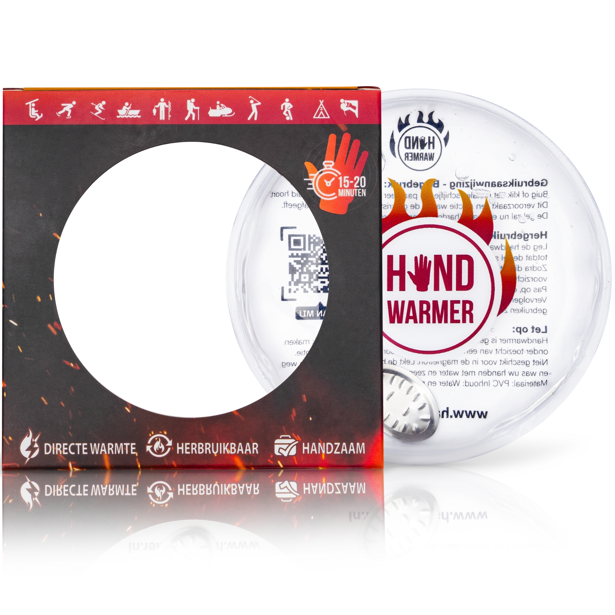 Herbruikbare Gel Handwarmer - HeatPad warmtepad – 40-54° graden – 15 á 20 minuten warm