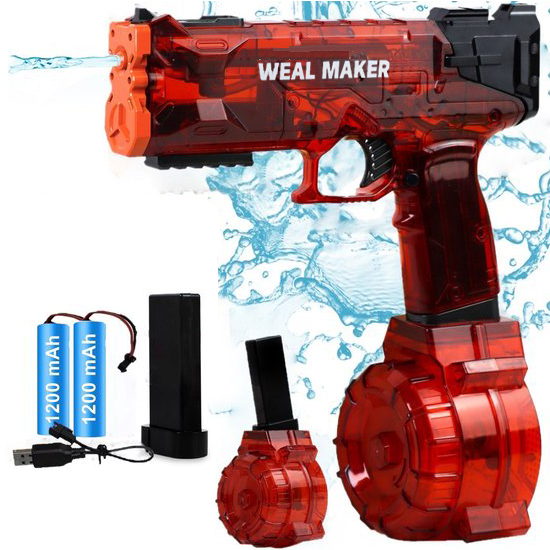 Elektrisch waterpistool met terugslag -  Rood