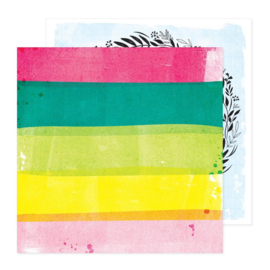 Vicki Boutin Bold And Bright Double-Sided Cardstock 12"X12" Rainbow Stripes PREORDER