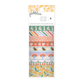 Pebbles Sunny Bloom Washi Tape 8/Pkg  