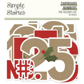 Simple Stories The Holiday Life Chipboard Numbers 