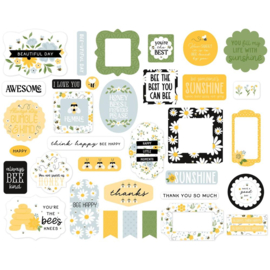 Echo Park Cardstock Ephemera Icons, Happy As Can Bee