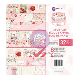 Prima Marketing Double-Sided Paper Pad 8"X8" 32/Pkg Strawberry Milkshake preorder