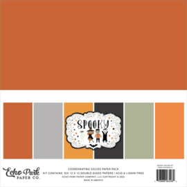 Echo Park Double-Sided Solid Cardstock 12"X12" 6/Pkg Spooky, 6 Colors