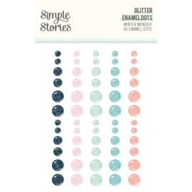 Simple Stories Winter Wonder Glitter Enamel Dots Embellishments 