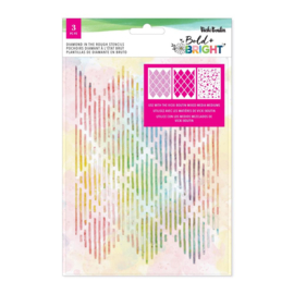 Vicki Boutin Bold And Bright Stencil Pack 3/Pkg Diamond In The Rough 