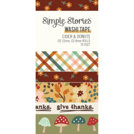 Simple Stories Cider & Donuts Washi Tape 5/Pkg  