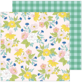 PinkFresh Happy Blooms Double-Sided Cardstock 12"X12" Blossom 