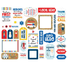 Echo Park Cardstock Ephemera 33/Pkg Frames & Tags, First Responder